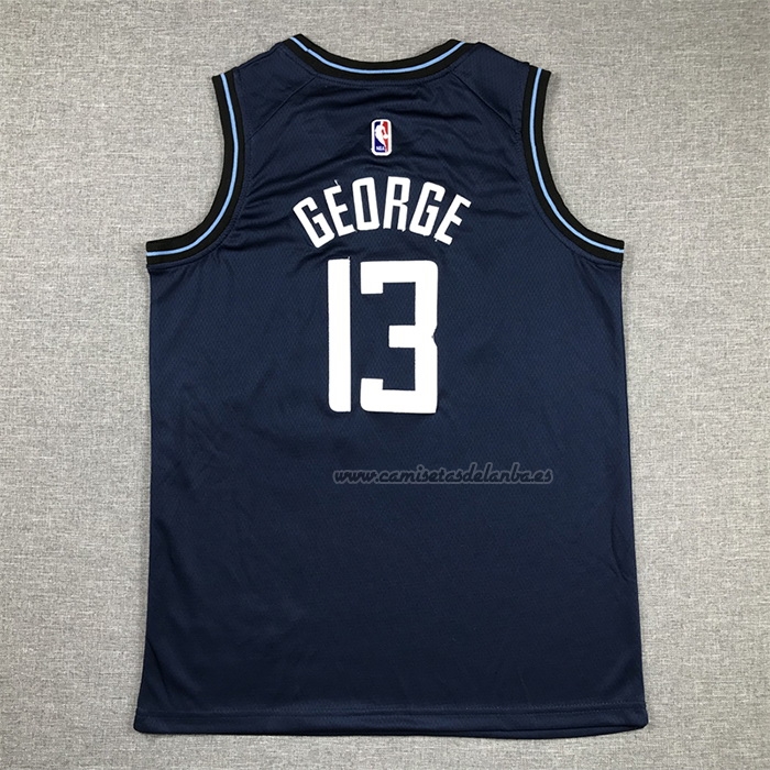 Camiseta Nino Los Angeles Clippers Paul George NO 13 Ciudad 2023-24 Azul